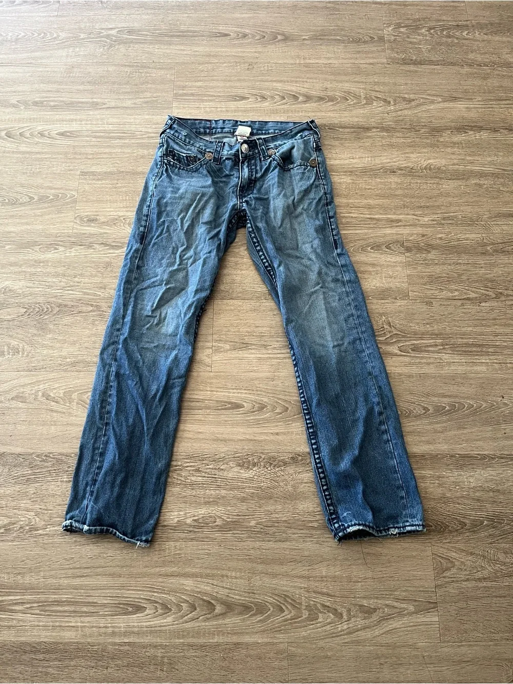 True Religion Bobby Super T Jeans Mens 32x33 Blue Medium Wash Straight Y2K USA